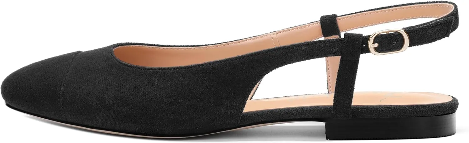 Women's Flats Round Toe Slingback Flats Shoes Comfortable Slip on Casual Ballet Flats for Women Dressy