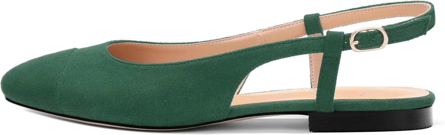 Women's Flats Round Toe Slingback Flats Shoes Comfortable Slip on Casual Ballet Flats for Women Dressy