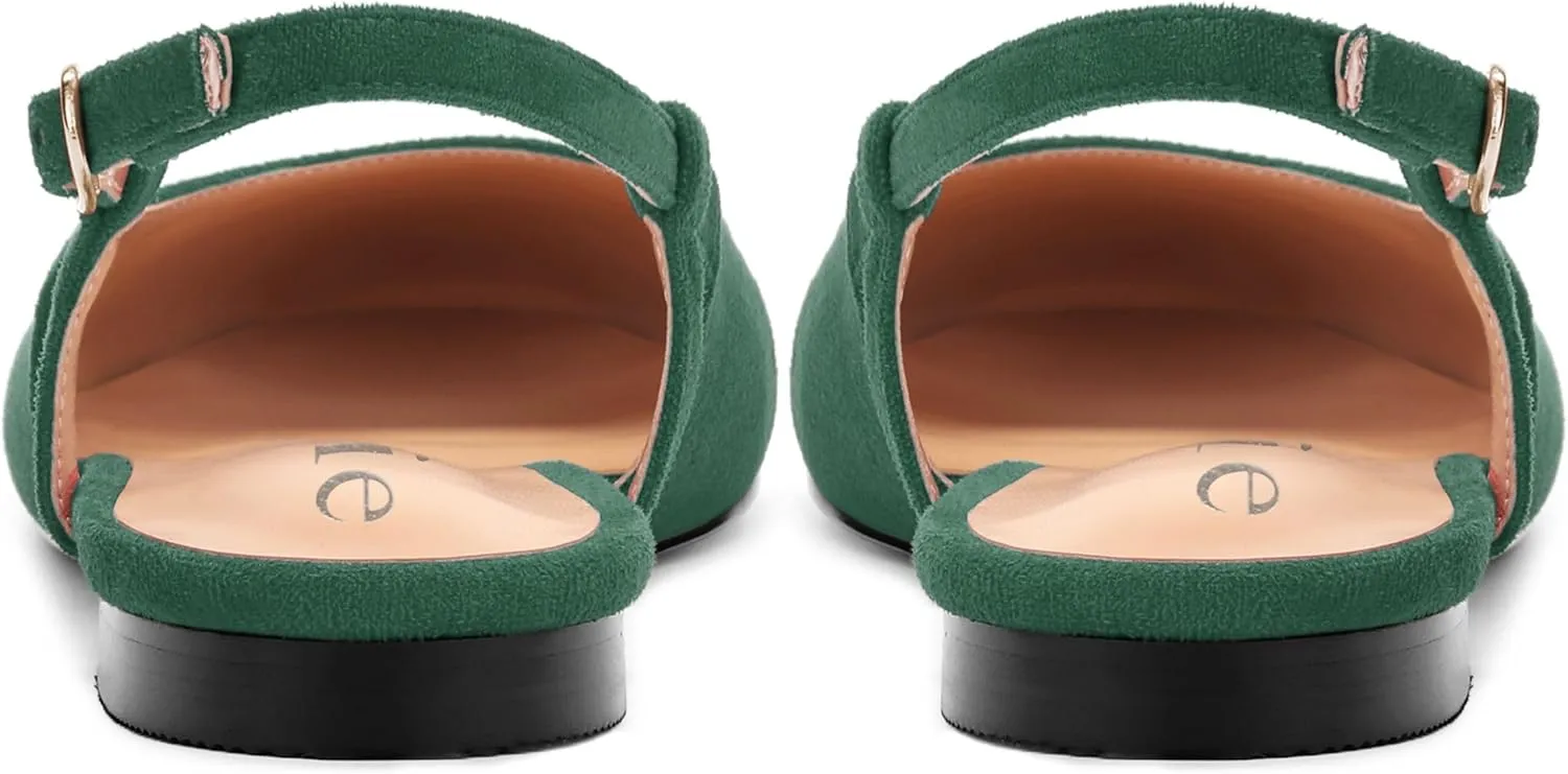 Women's Flats Round Toe Slingback Flats Shoes Comfortable Slip on Casual Ballet Flats for Women Dressy