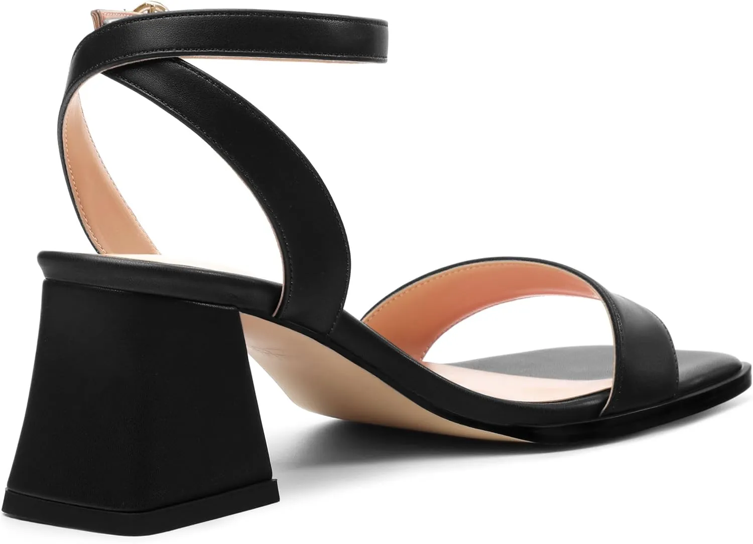 Women's High Chunky Heels Square Toe Block Ankle Strap Dress Comfort Sandals, 2" Heel Height