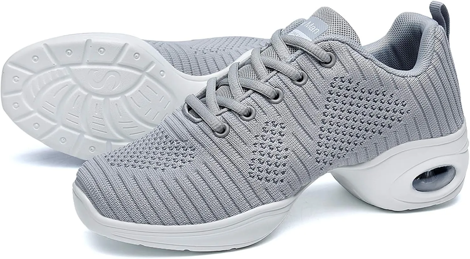 Women's Jazz Shoes Lace-up Sneakers - Breathable Air Cushion Lady Split Sole Athletic Walking Dance Shoes Platform