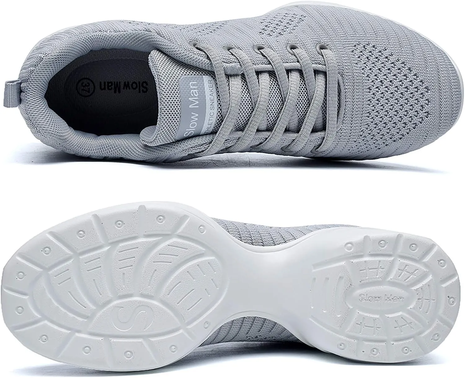 Women's Jazz Shoes Lace-up Sneakers - Breathable Air Cushion Lady Split Sole Athletic Walking Dance Shoes Platform