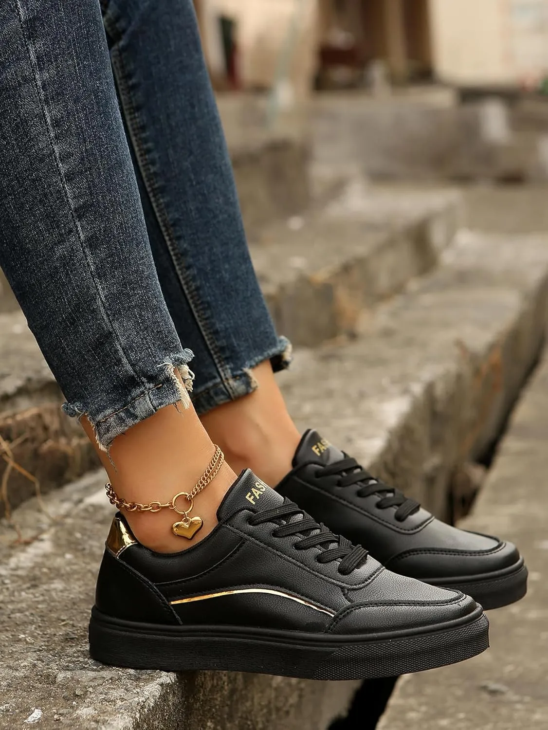 Women's Leather Platform Sneakers – Lightweight Heel Faux Leather and Sparkly Shoes for Weddings, Parties, and Everyday Fashion
