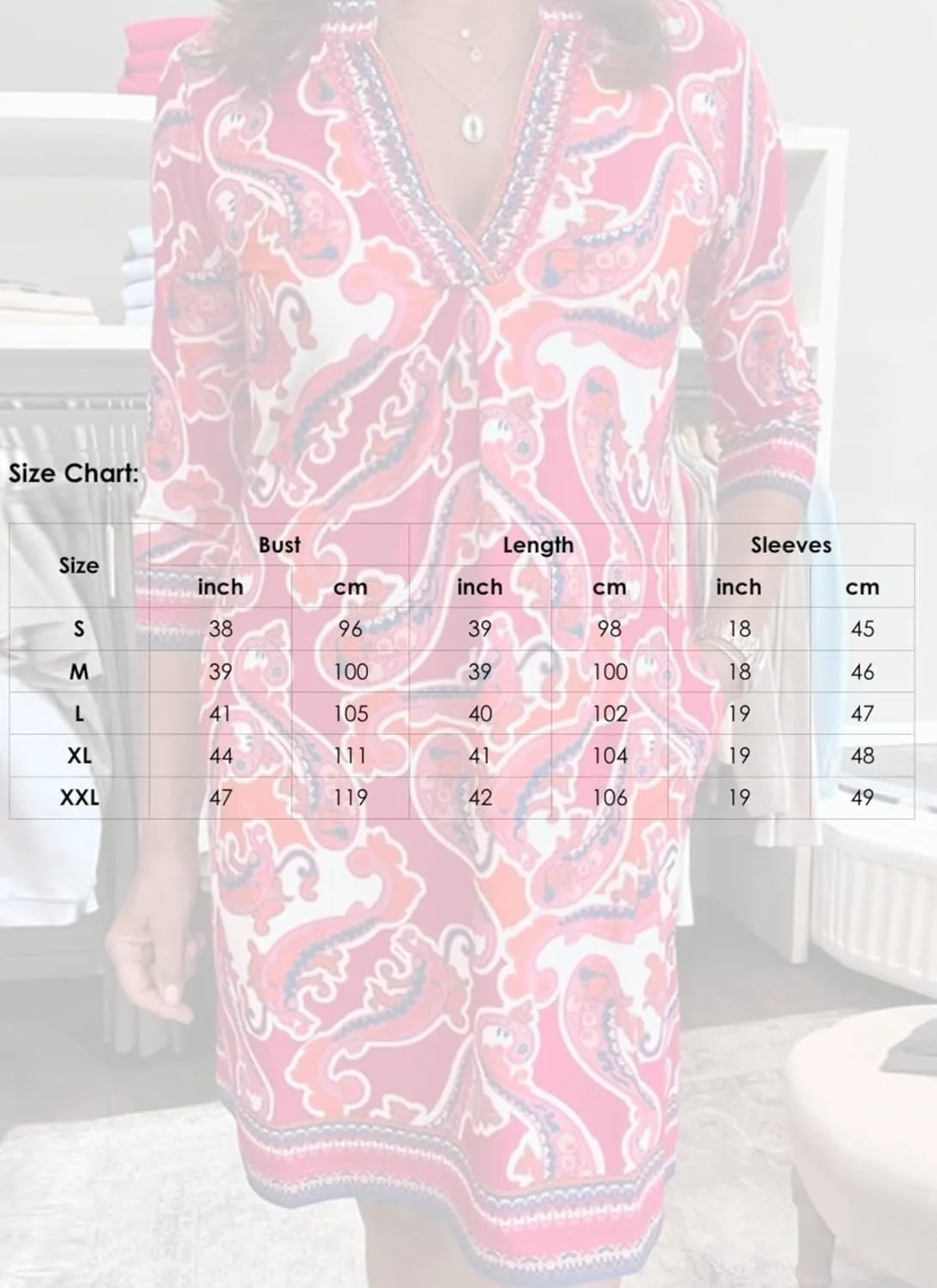 Women's Pink Paisley Print Deep V-Neck 3/4 Sleeve Casual Dress 2025 Spring Comfortable Wearing Midi Dresses