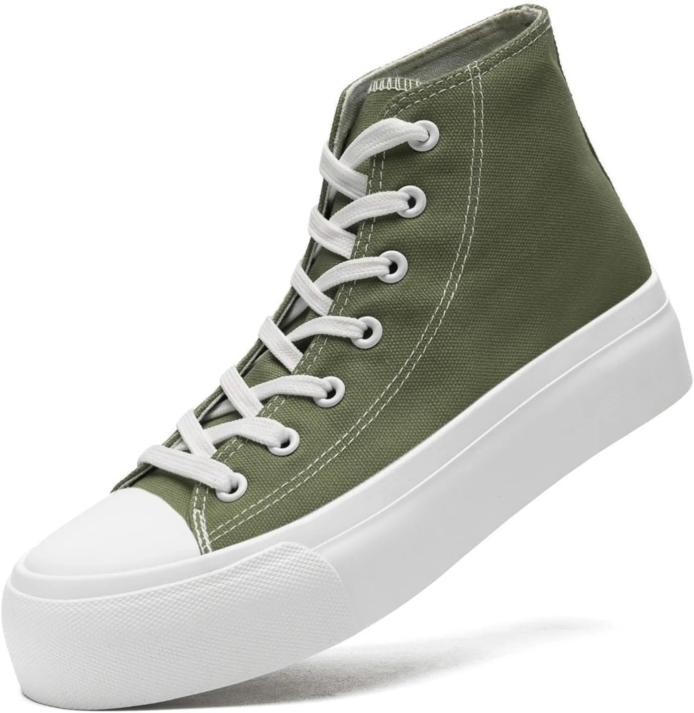 Womens Platform Canvas Sneakers Mens High Top Classic Canvas Shoes Unisex Casual Tennis Comfortable Fashion Sneakers Lace-Up