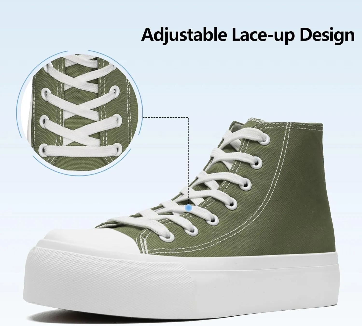 Womens Platform Canvas Sneakers Mens High Top Classic Canvas Shoes Unisex Casual Tennis Comfortable Fashion Sneakers Lace-Up
