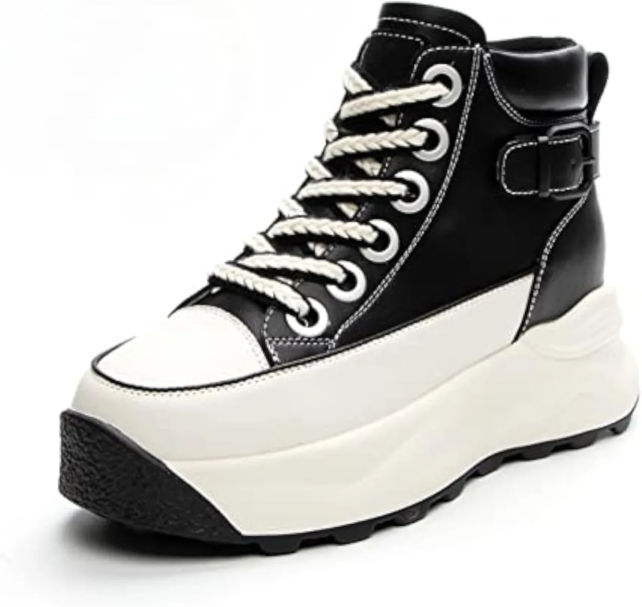 Women's Platform Height Increasing Sneakers,Stylish Comfortable Hidden Height Increase Leather Upper Casual Platform Shoes.