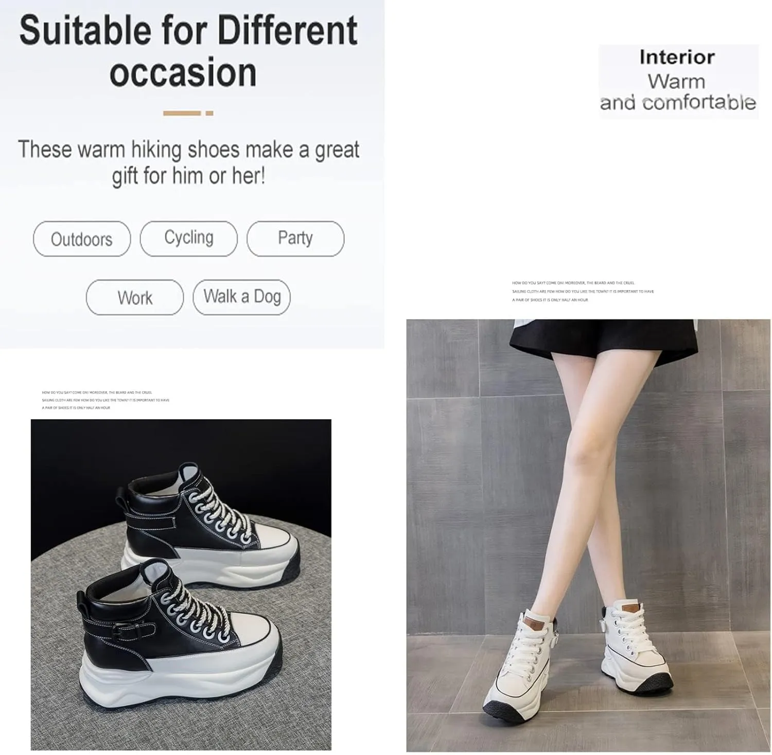 Women's Platform Height Increasing Sneakers,Stylish Comfortable Hidden Height Increase Leather Upper Casual Platform Shoes.