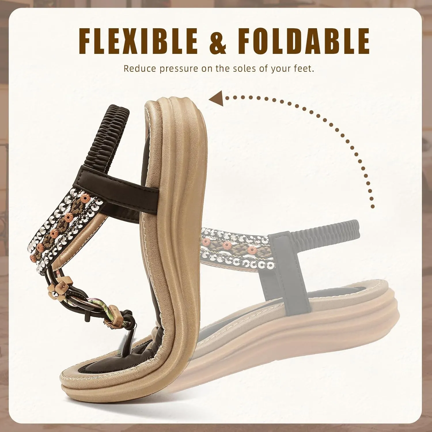 Womens Sandals Comfortable Dressy with Elastic Ankle Strap