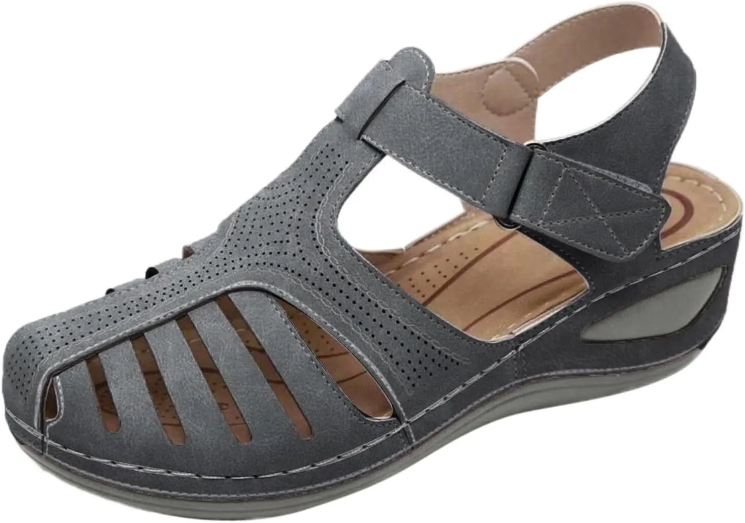 Womens Sandals Wedge Shoes Comfort Ankle Strap Closed Toe Summer Platform Sandals Casual Bohemia Gladiator