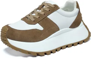Women's Sneakers Platform Height Increase Casual Walking Shoes Low Lace Up Sneakers Comfortable Non-Slip Women's Shoes