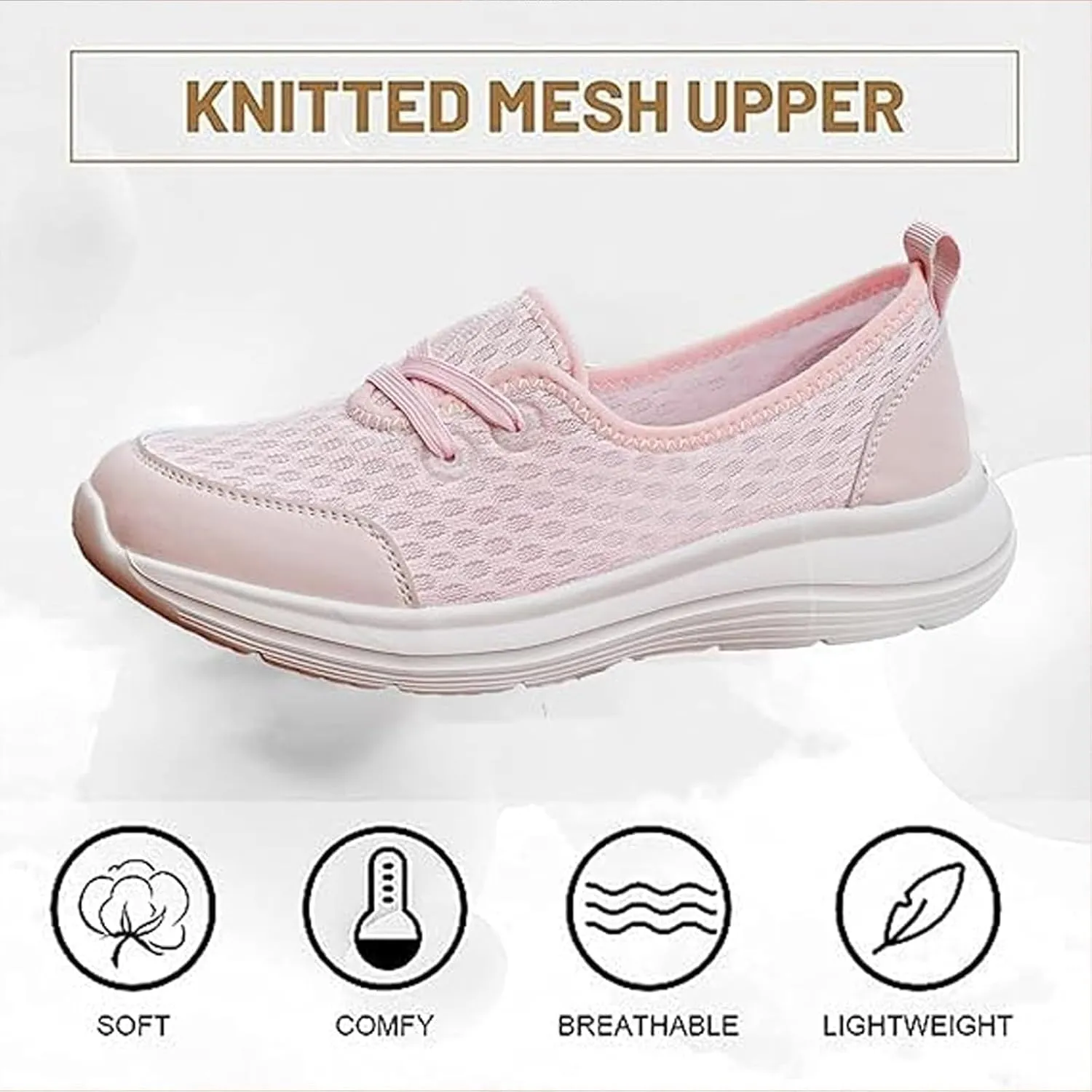 Women's Soft Sole Mesh Comfort Orthopedic Shoes, Breathable Slip-On Flat Walking Shoes, Orthopedic Shoe for Women