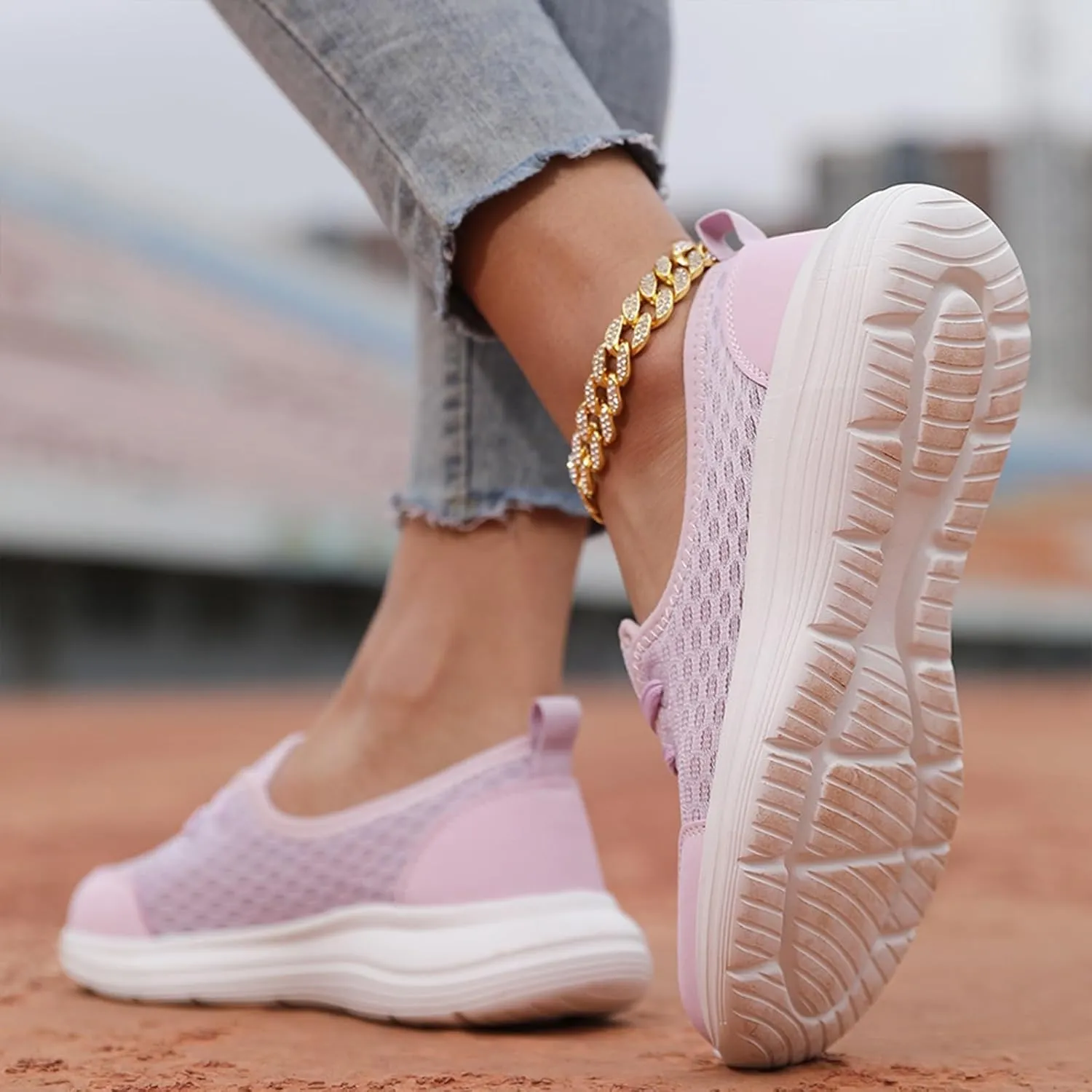 Women's Soft Sole Mesh Comfort Orthopedic Shoes, Breathable Slip-On Flat Walking Shoes, Orthopedic Shoe for Women