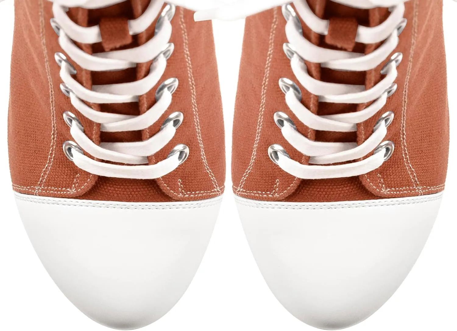 Women's Tie Up Platform High Heels Zip Up Ankle Boots Canvas Fashion Sneakers