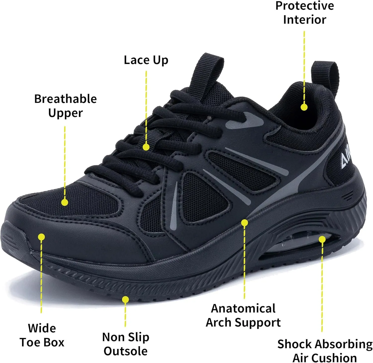 Women's Walking Shoes with Arch Support Plantar Fasciitis Air Tennis Sneakers for Gym Workout