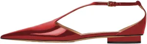 XYD Women Chic Pointed Closed Toe Flats Sleek Low Heel Chunky Slender T-Strap with Buckle Dress Party Casual Shoes