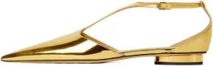 XYD Women Chic Pointed Closed Toe Flats Sleek Low Heel Chunky Slender T-Strap with Buckle Dress Party Casual Shoes
