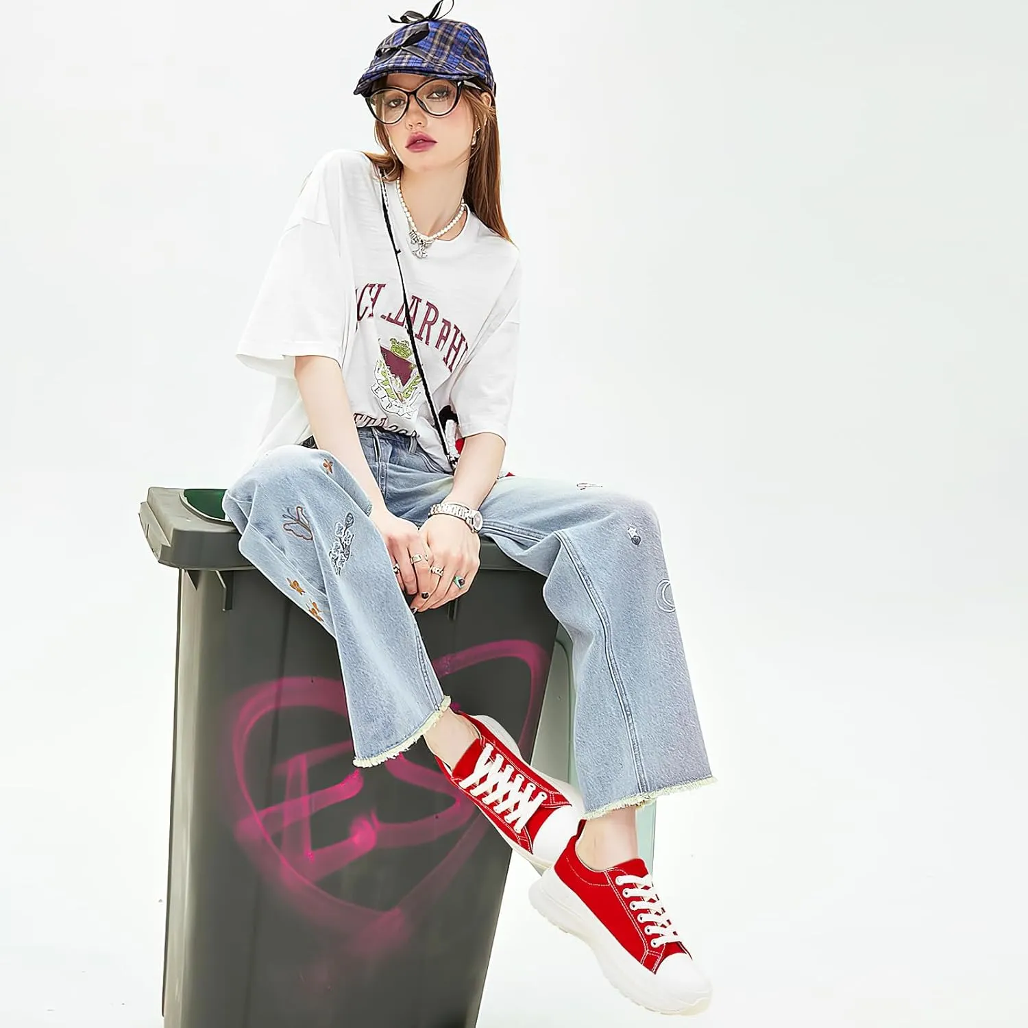 yageyan Platform Sneakers for Women Black Sneakers Canvas Shoes for Women White Tennis Shoes Classic Casual Comfortable