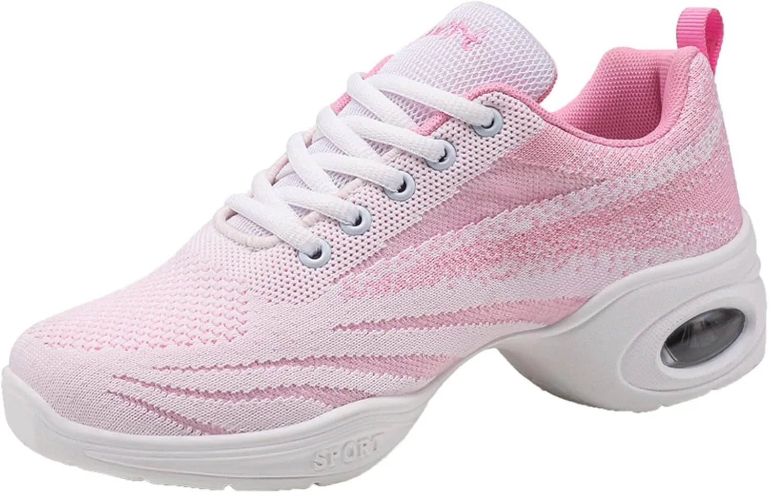 YUKTOPA Womens Dance Sneakers Jazz Shoes Lace-up Walking Shoes Lightweight Breathable Lady Platform Shoes