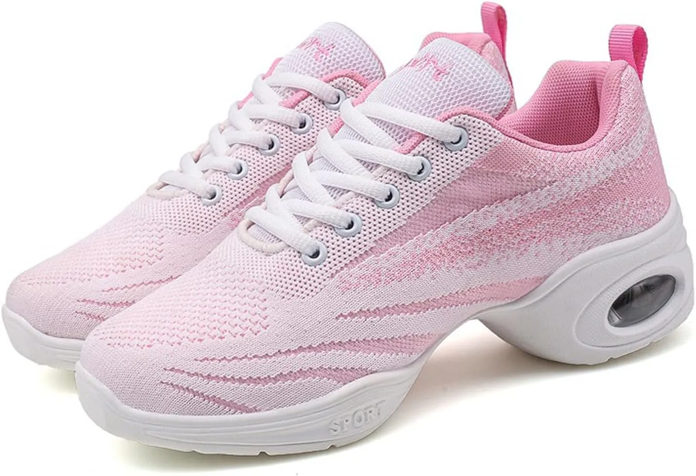 YUKTOPA Womens Dance Sneakers Jazz Shoes Lace-up Walking Shoes Lightweight Breathable Lady Platform Shoes