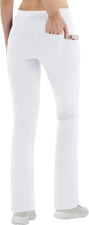 Zeronic Women Yoga Dress Pants Stretchy Bootcut High Waist Straightleg Workout Office Slacks with Pockets Bootleg Flare Pants